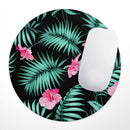 Tropical Mint and Vivid Pink Floral// WaterProof Rubber Foam Backed Anti-Slip Mouse Pad for Home Work Office or Gaming Computer Desk
