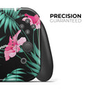 Tropical Mint and Vivid Pink Floral // Skin Decal Wrap Kit for Nintendo Switch Console & Dock, Joy-Cons, Pro Controller, Lite, 3DS XL, 2DS XL, DSi, or Wii - Vinyl Skin Wrap for Nintendo Switch 2, OLED, Lite, Pro Controller, Wii & Classic Handhelds