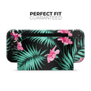Tropical Mint and Vivid Pink Floral // Skin Decal Wrap Kit for Nintendo Switch Console & Dock, Joy-Cons, Pro Controller, Lite, 3DS XL, 2DS XL, DSi, or Wii - Vinyl Skin Wrap for Nintendo Switch 2, OLED, Lite, Pro Controller, Wii & Classic Handhelds