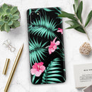 Tropical Mint and Vivid Pink Floral - Premium Vinyl Skin Decal for Samsung Galaxy S25 Ultra, S24, S23, S22 & All Galaxy S Models