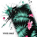 Tropical Mint and Vivid Pink Floral - Premium Vinyl Skin Decal for Samsung Galaxy S25 Ultra, S24, S23, S22 & All Galaxy S Models