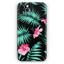 Tropical Mint and Vivid Pink Floral - Protective Skin Wrap & Decal – Compatible with iPhone SE to iPhone 17 Pro Max (All Models)