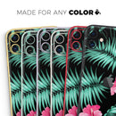 Tropical Mint and Vivid Pink Floral - Protective Skin Wrap & Decal – Compatible with iPhone SE to iPhone 17 Pro Max (All Models)