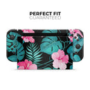 Tropical Mint and Vivid Pink Floral v2 // Skin Decal Wrap Kit for Nintendo Switch Console & Dock, Joy-Cons, Pro Controller, Lite, 3DS XL, 2DS XL, DSi, or Wii