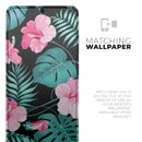 Tropical Mint and Vivid Pink Floral v2 - Premium Vinyl Skin Decal for Samsung Galaxy S25 Ultra, S24, S23, S22 & All Galaxy S Models