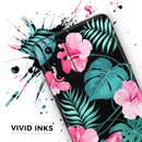 Tropical Mint and Vivid Pink Floral v2 - Premium Vinyl Skin Decal for Samsung Galaxy S25 Ultra, S24, S23, S22 & All Galaxy S Models