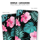 Tropical Mint and Vivid Pink Floral v2 - Premium Vinyl Skin Decal for Samsung Galaxy S25 Ultra, S24, S23, S22 & All Galaxy S Models