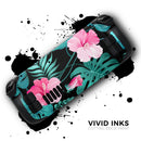 Tropical Mint and Vivid Pink Floral v2 // Full Body Skin Decal Wrap Kit for the Steam Deck handheld gaming computer