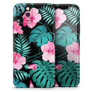 Tropical Mint and Vivid Pink Floral v2 - Protective Skin Wrap & Decal – Compatible with iPhone SE to iPhone 17 Pro Max (All Models)