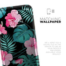 Tropical Mint and Vivid Pink Floral v2 - Protective Skin Wrap & Decal – Compatible with iPhone SE to iPhone 17 Pro Max (All Models)