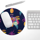 Tropical Neon Summer Reflect// WaterProof Rubber Foam Backed Anti-Slip Mouse Pad for Home Work Office or Gaming Computer Desk