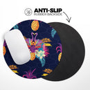 Tropical Neon Summer Reflect// WaterProof Rubber Foam Backed Anti-Slip Mouse Pad for Home Work Office or Gaming Computer Desk