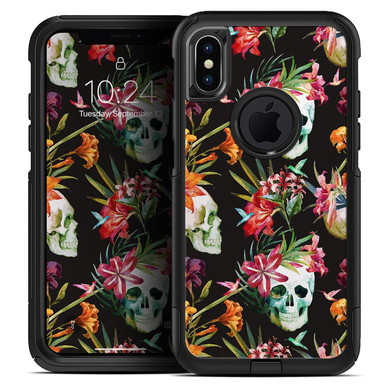 Tropical Skull Floral - Skin Kit for the iPhone OtterBox Cases