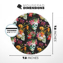 Tropical Skull Floral// WaterProof Rubber Foam Backed Anti-Slip Mouse Pad for Home Work Office or Gaming Computer Desk