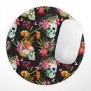 Tropical Skull Floral// WaterProof Rubber Foam Backed Anti-Slip Mouse Pad for Home Work Office or Gaming Computer Desk