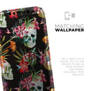 Tropical Skull Floral - Protective Skin Wrap & Decal – Compatible with iPhone SE to iPhone 17 Pro Max (All Models)