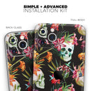 Tropical Skull Floral - Protective Skin Wrap & Decal – Compatible with iPhone SE to iPhone 17 Pro Max (All Models)
