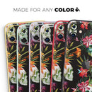 Tropical Skull Floral - Protective Skin Wrap & Decal – Compatible with iPhone SE to iPhone 17 Pro Max (All Models)
