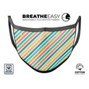 Tropical Summer Gold Striped v1 - Made in USA Mouth Cover Unisex Anti-Dust Cotton Blend Reusable & Washable Face Mask with Adjustable Sizing for Adult or Child