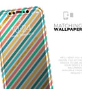 Tropical Summer Gold Striped v1 - Protective Skin Wrap & Decal – Compatible with iPhone SE to iPhone 17 Pro Max (All Models)
