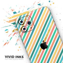Tropical Summer Gold Striped v1 - Protective Skin Wrap & Decal – Compatible with iPhone SE to iPhone 17 Pro Max (All Models)
