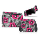 Tropical Summer Hot Pink Floral // Skin Decal Wrap Kit for Nintendo Switch Console & Dock, Joy-Cons, Pro Controller, Lite, 3DS XL, 2DS XL, DSi, or Wii - Vinyl Skin Wrap for Nintendo Switch 2, OLED, Lite, Pro Controller, Wii & Classic Handhelds