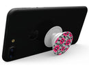 Tropical Summer Hot Pink Floral - Skin Kit for PopSockets and other Smartphone Extendable Grips & Stands