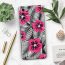 Tropical Summer Hot Pink Floral - Premium Vinyl Skin Decal for Samsung Galaxy S25 Ultra, S24, S23, S22 & All Galaxy S Models