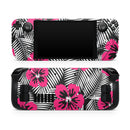Tropical Summer Hot Pink Floral // Full Body Skin Decal Wrap Kit for the Steam Deck handheld gaming computer