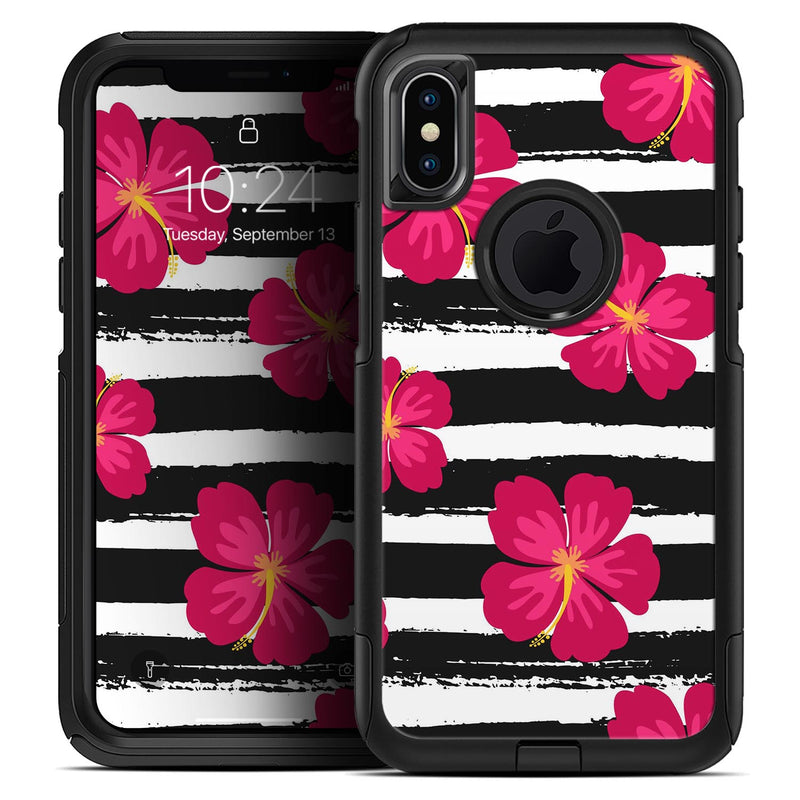 Tropical Summer Hot Pink Floral v2 - Skin Kit for the iPhone OtterBox Cases