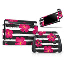 Tropical Summer Hot Pink Floral v2 // Skin Decal Wrap Kit for Nintendo Switch Console & Dock, Joy-Cons, Pro Controller, Lite, 3DS XL, 2DS XL, DSi, or Wii - Vinyl Skin Wrap for Nintendo Switch 2, OLED, Lite, Pro Controller, Wii & Classic Handhelds