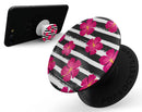 Tropical Summer Hot Pink Floral v2 - Skin Kit for PopSockets and other Smartphone Extendable Grips & Stands