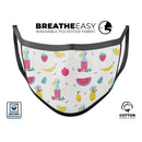 Tropical Summer Love v1 - Made in USA Mouth Cover Unisex Anti-Dust Cotton Blend Reusable & Washable Face Mask with Adjustable Sizing for Adult or Child