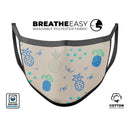 Tropical Summer Love v4 - Made in USA Mouth Cover Unisex Anti-Dust Cotton Blend Reusable & Washable Face Mask with Adjustable Sizing for Adult or Child