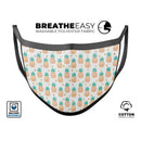 Tropical Summer Pineapple v1 - Made in USA Mouth Cover Unisex Anti-Dust Cotton Blend Reusable & Washable Face Mask with Adjustable Sizing for Adult or Child