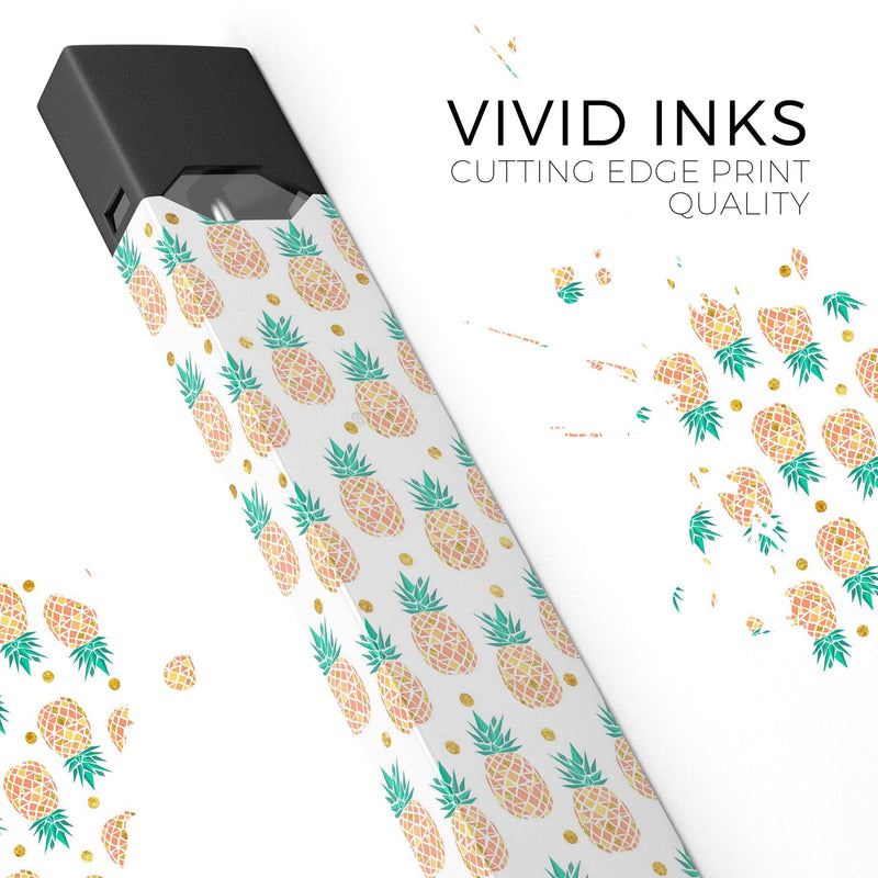 Tropical Summer Pineapple v1 - Premium Decal Protective Skin-Wrap Sticker compatible with the Juul Labs vaping device