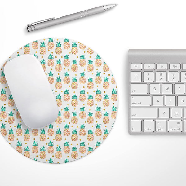 Tropical Summer Pineapple v1// WaterProof Rubber Foam Backed Anti-Slip Mouse Pad for Home Work Office or Gaming Computer Desk