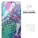 Tropical Summer Pineapple v1 - Premium Vinyl Skin Decal for Samsung Galaxy S25 Ultra, S24, S23, S22 & All Galaxy S Models