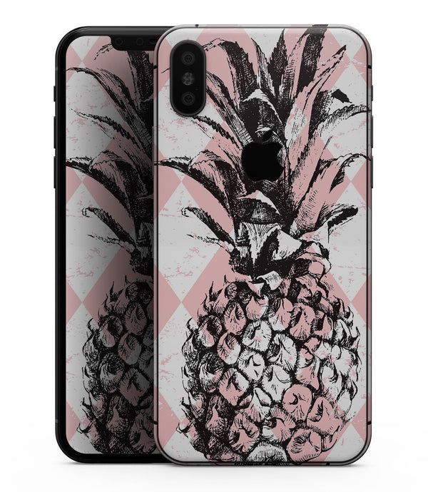 Tropical Summer Pink Pineapple v1 - iPhone XS MAX, XS/X, 8/8+, 7/7+, 5/5S/SE Skin-Kit (All iPhones Available)