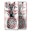 Tropical Summer Pink Pineapple v1 - Protective Skin Wrap & Decal – Compatible with iPhone SE to iPhone 17 Pro Max (All Models)