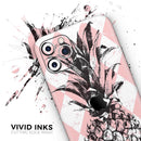 Tropical Summer Pink Pineapple v1 - Protective Skin Wrap & Decal – Compatible with iPhone SE to iPhone 17 Pro Max (All Models)