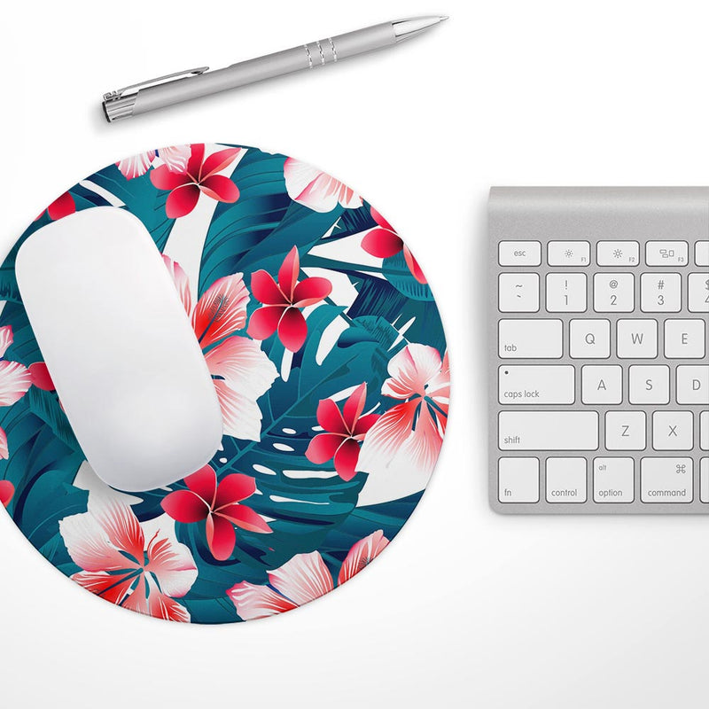 Tropical Summer Vivid Floral// WaterProof Rubber Foam Backed Anti-Slip Mouse Pad for Home Work Office or Gaming Computer Desk