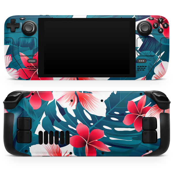 Tropical Summer Vivid Floral // Full Body Skin Decal Wrap Kit for the Steam Deck handheld gaming computer