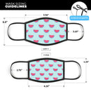 Tropical Summer WaterMelins v1 - Made in USA Mouth Cover Unisex Anti-Dust Cotton Blend Reusable & Washable Face Mask with Adjustable Sizing for Adult or Child
