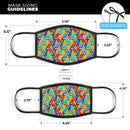 Tropical Twist Parrots v2 - Made in USA Mouth Cover Unisex Anti-Dust Cotton Blend Reusable & Washable Face Mask with Adjustable Sizing for Adult or Child