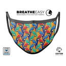 Tropical Twist Parrots v2 - Made in USA Mouth Cover Unisex Anti-Dust Cotton Blend Reusable & Washable Face Mask with Adjustable Sizing for Adult or Child