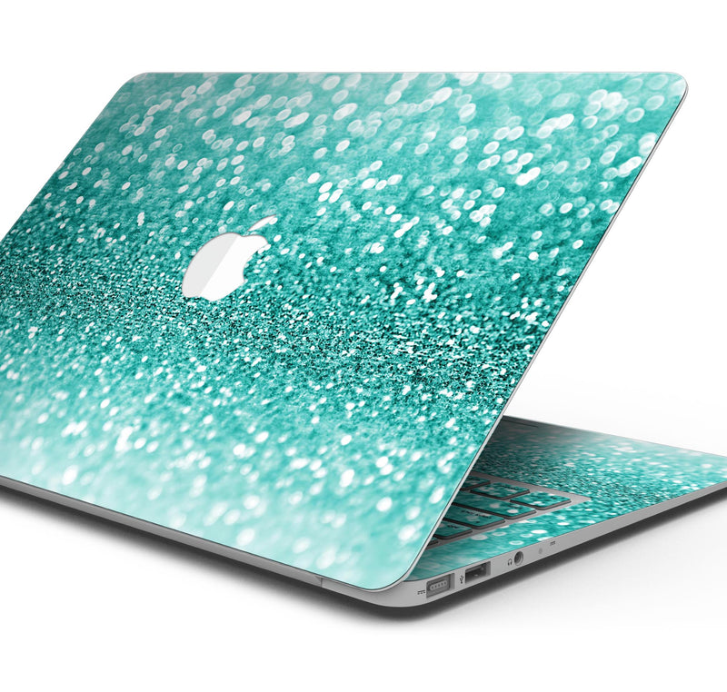 Turquoise Unfocused Glimmer - Skin Decal Wrap Kit Compatible with the Apple MacBook Pro, Pro with Touch Bar or Air (11", 12", 13", 15" & 16" - All Versions Available)