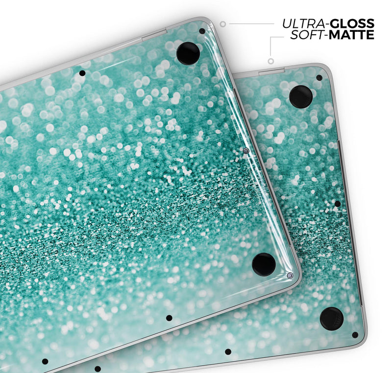 Turquoise Unfocused Glimmer - Skin Decal Wrap Kit Compatible with the Apple MacBook Pro, Pro with Touch Bar or Air (11", 12", 13", 15" & 16" - All Versions Available)