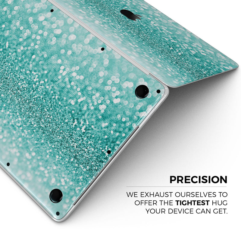 Turquoise Unfocused Glimmer - Skin Decal Wrap Kit Compatible with the Apple MacBook Pro, Pro with Touch Bar or Air (11", 12", 13", 15" & 16" - All Versions Available)