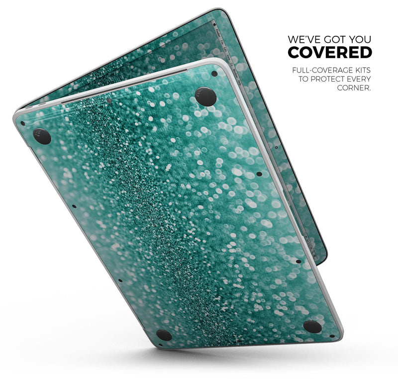 Turquoise Unfocused Glimmer - Skin Decal Wrap Kit Compatible with the Apple MacBook Pro, Pro with Touch Bar or Air (11", 12", 13", 15" & 16" - All Versions Available)